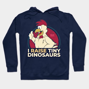 Funny Vintage I Raise Tiny Dinosaurs Rooster Chicken Lovers Hoodie